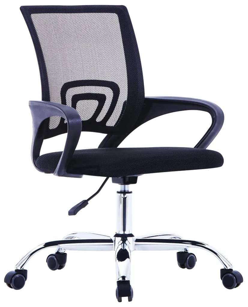 vidaXL Kancelárska stolička s mriežkovaným operadlom čierna látková