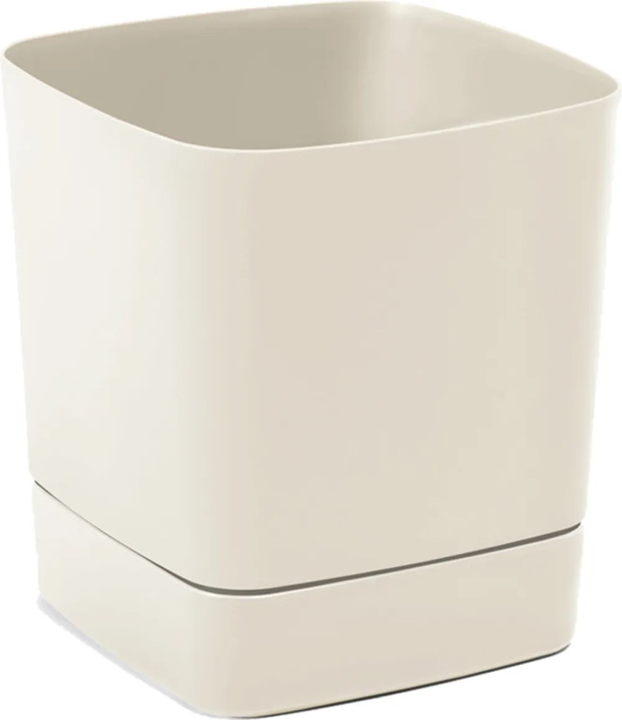 Kvetináč s podstavcom CLIMA 340 x 340 mm, recyklovaný, béžový*81444