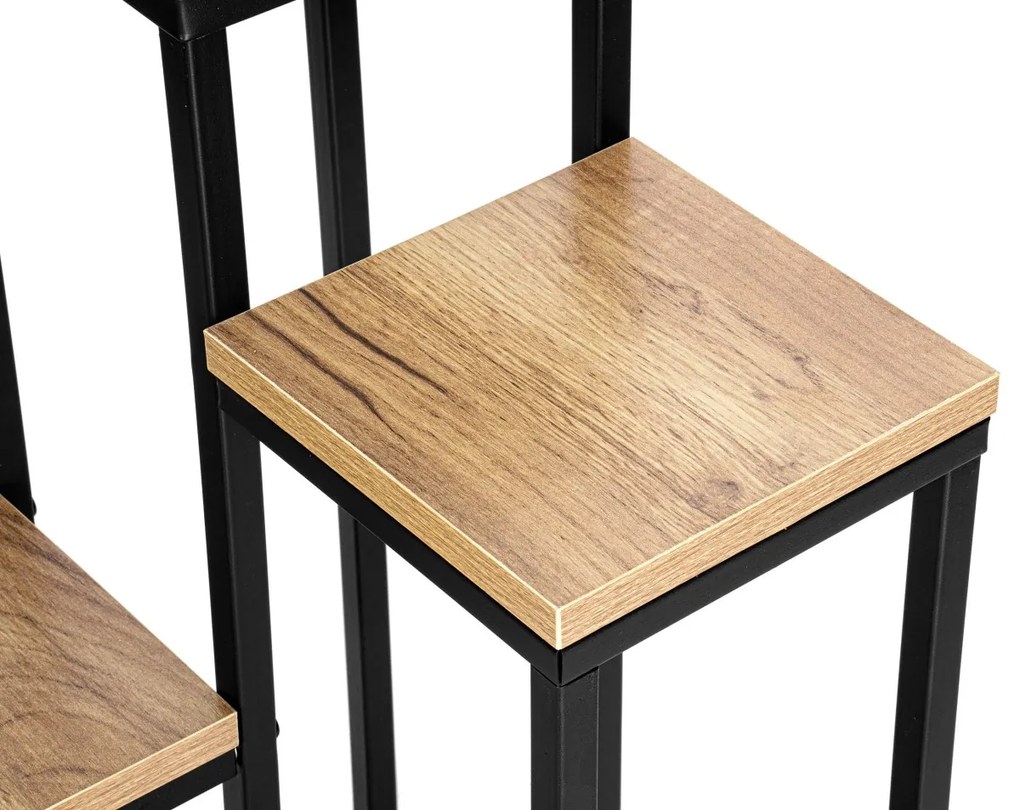 Stojan na kvety MOGREN dub craft/čierny