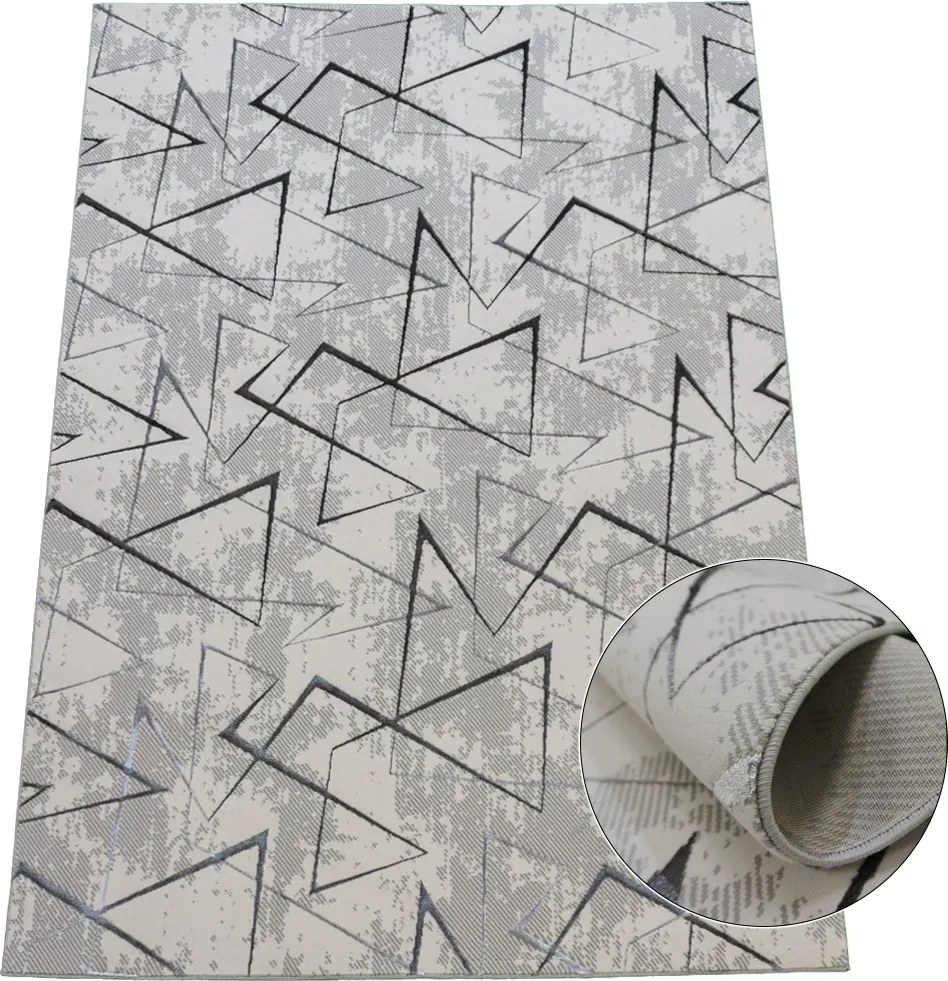 Koberec Esprit 3608 GREY – sivý so vzorom, 100% polyester Rozmer: 240x330 cm