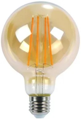 LED žiarovka E27 8W teplá biela filament amber G125 ORO