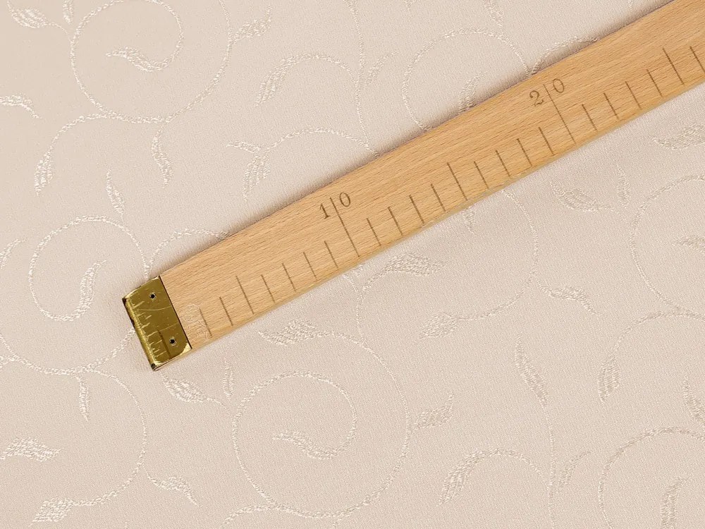 Biante Telfónový obdĺžnikový obrus TF-025 Popínavé lístky - béžový 100x160 cm
