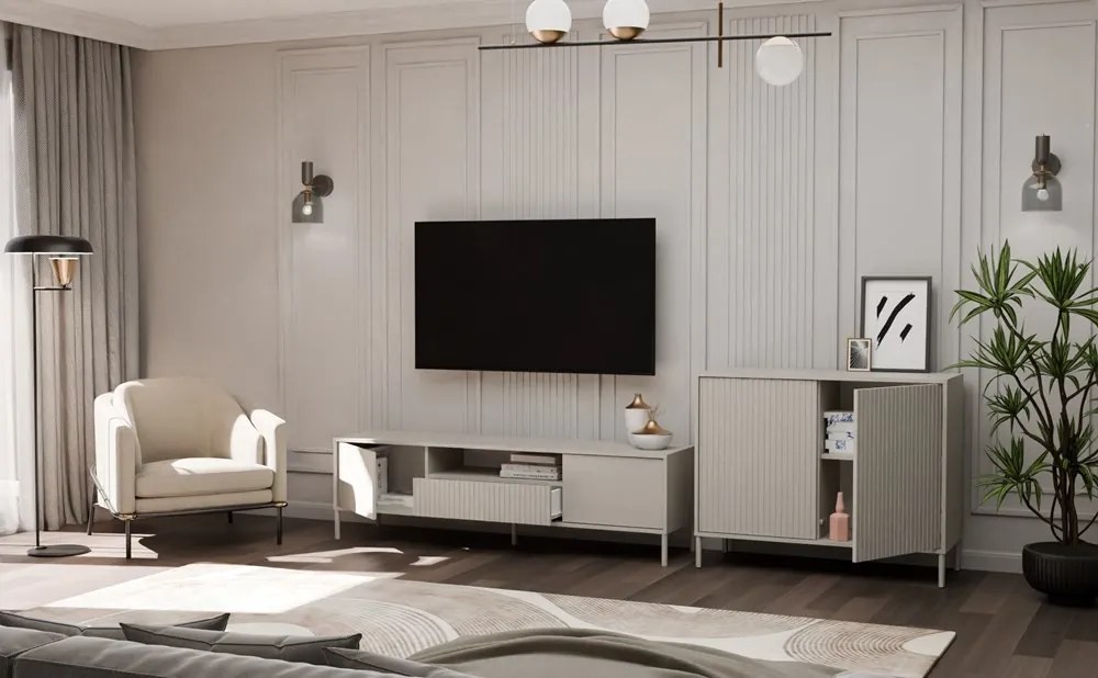 Komoda Kamaro 2D štíhla 103 cm kašmír