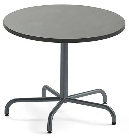 Stôl PLURAL, Ø 900x720 mm, linoleum - tmavošedá, antracit