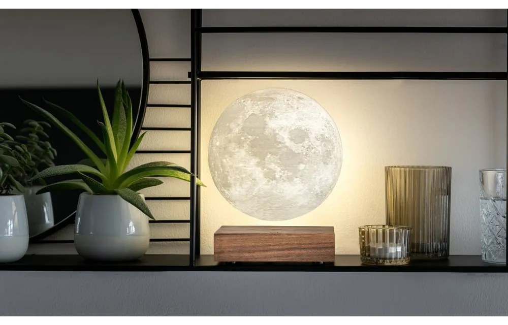 Hnedá LED stolová lampa (výška 14 cm) Moon – Gingko