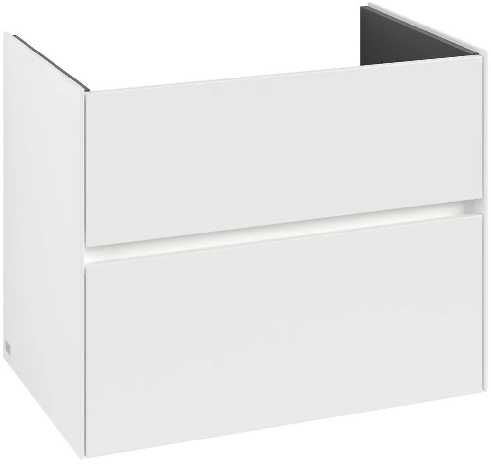 VILLEROY &amp; BOCH Collaro závesná skrinka pod umývadlo, 2 zásuvky, s LED osvetlením, 761 x 480 x 610 mm, White Matt, C144B0MS