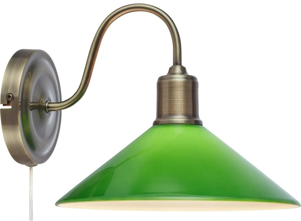 Markslöjd 108866 - Nástenná lampa VELA 1xE27/40W/230V mosadz/zelená