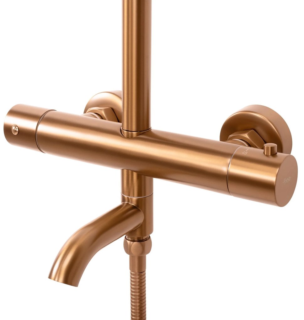 Rea Lungo, sprchová súprava s termostatickou batériou, medená matná, REA-P8807