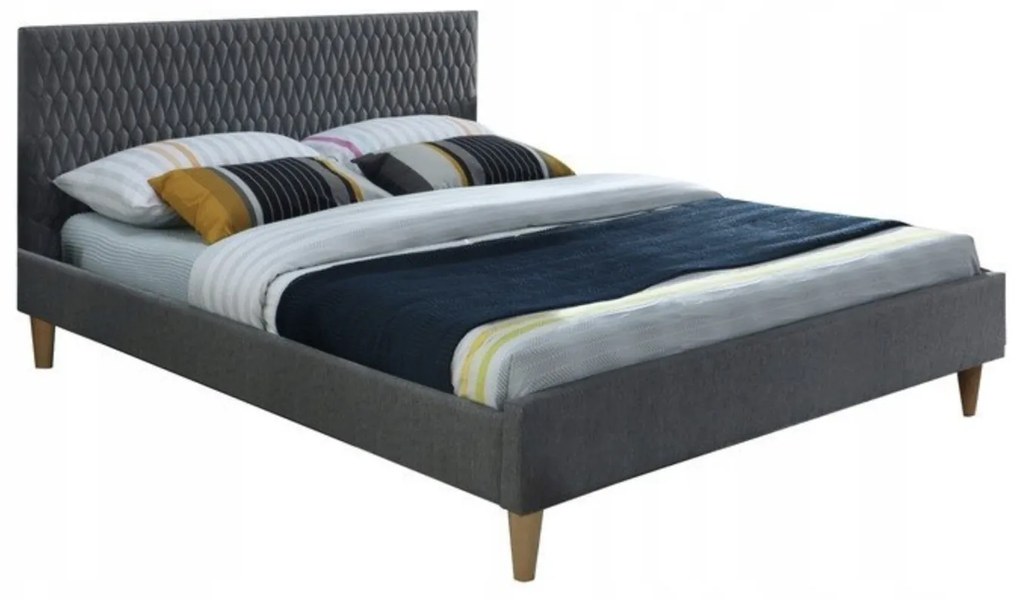 Manželská posteľ s roštom Arnica - sivá Rozmer: 180x200