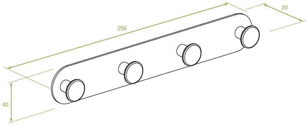 Laveo Miri, 4-háčik na uteráky, chrómová, LAV-ALM_014S