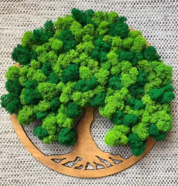 Strom na stenu z machu Caliroe 30 cm