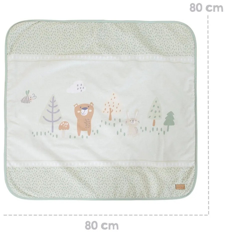 Svetlozelená detská deka z mikroplyšu 80x80 cm Woodland Buddies – Roba