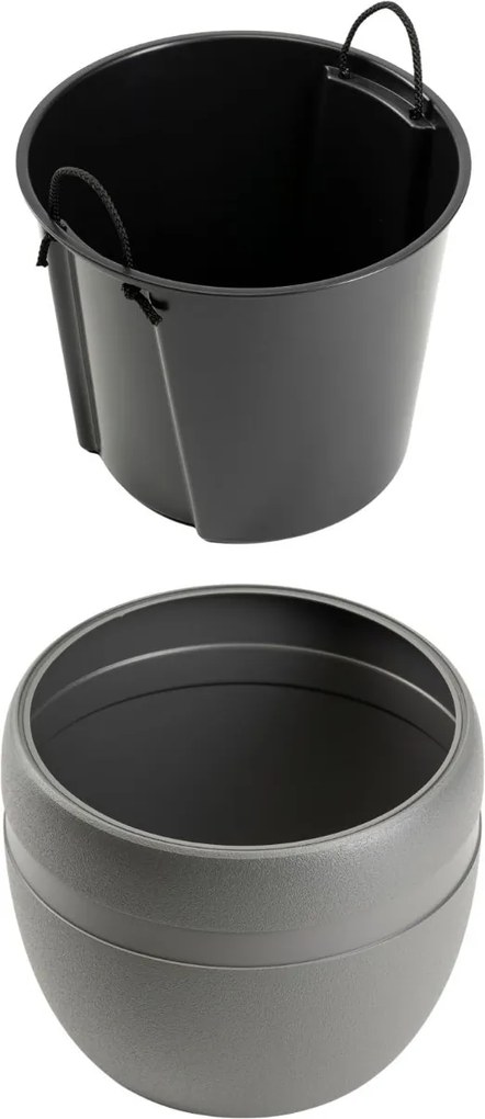 PLASTOVÝ KVETINÁČ LUNA CLASSIC 40X32 CM ANTRACITOVÁ