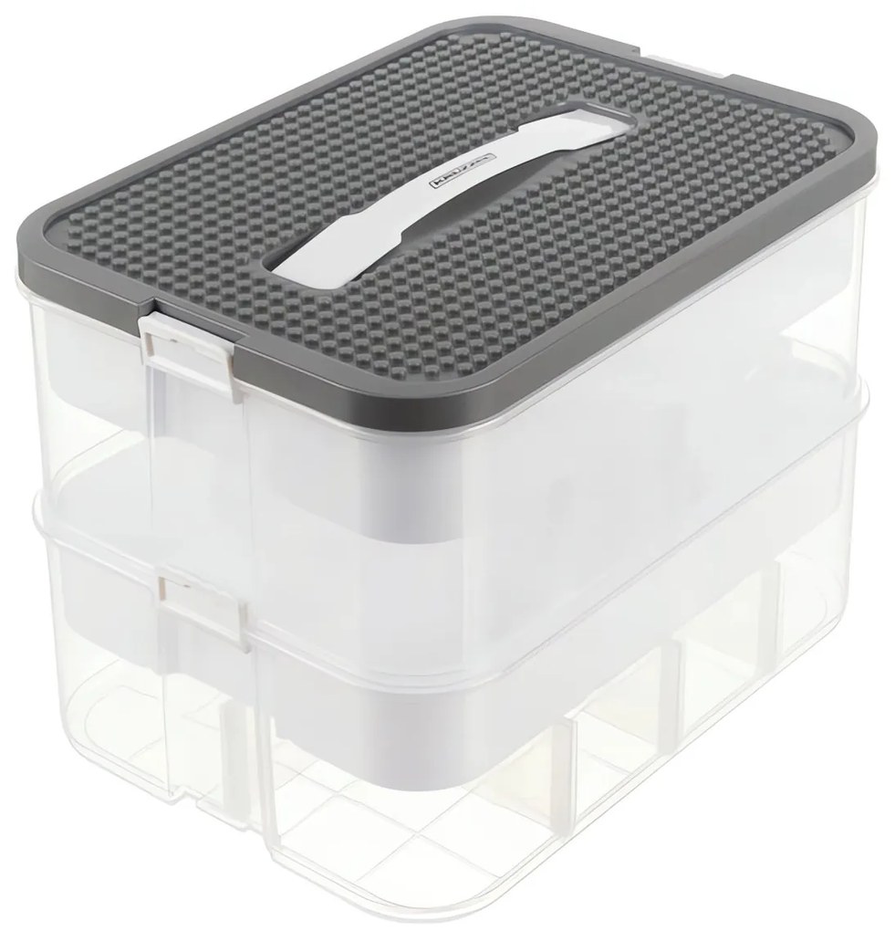 Kruzzel 25756 Úložný box na stavebnice, 15 l, 2 poschodia