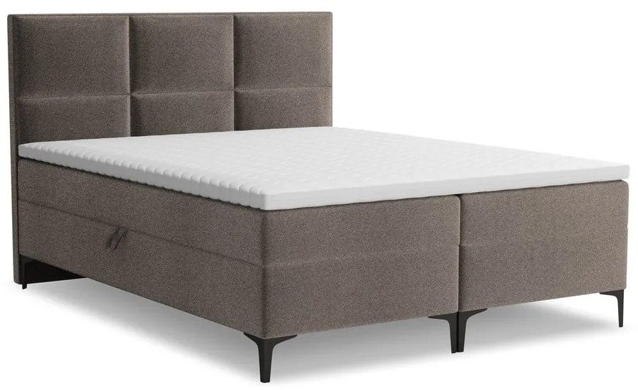 Hnedá boxspring posteľ s úložným priestorom 160x200 cm Pakalana – Makamii