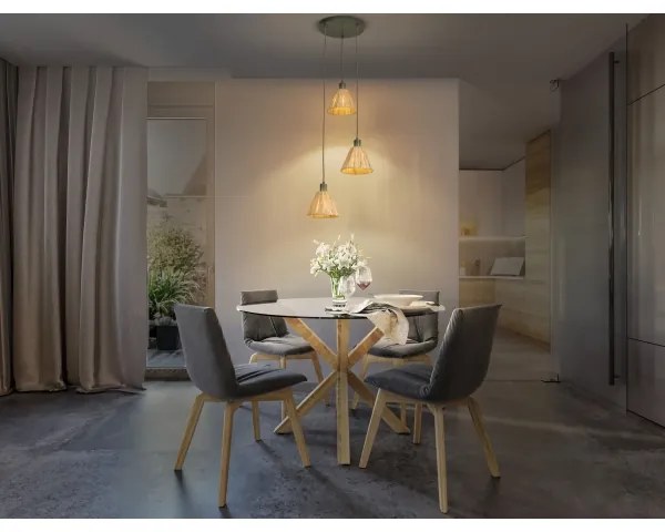 Ledvance - Luster na lanku DECOR RAFFIA 3xE27/15W/230V rafia
