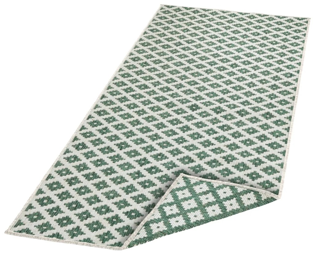 NORTHRUGS - Hanse Home koberce Kusový koberec Twin-Wendeteppiche 103125 grün creme – na von aj na doma - 160x230 cm