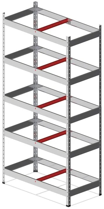 Marbo Kovový REGÁL SÉRIE SOLID 220x90x45 Pozinkovaný Rozmer regálu: 220x90x45, Počet Políc: 5, Celková nosnosť regálu: 1000 KG