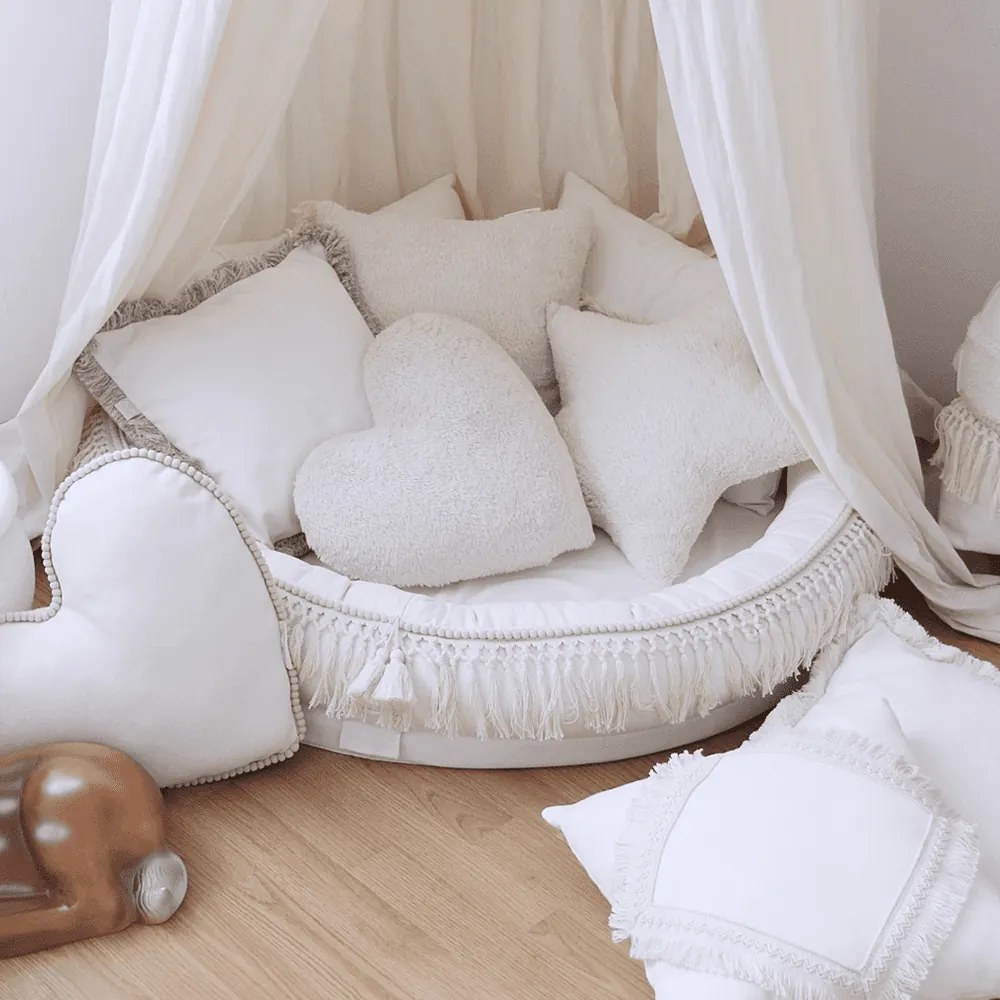 Boho vankúš srdca vanilka 44x44 cm