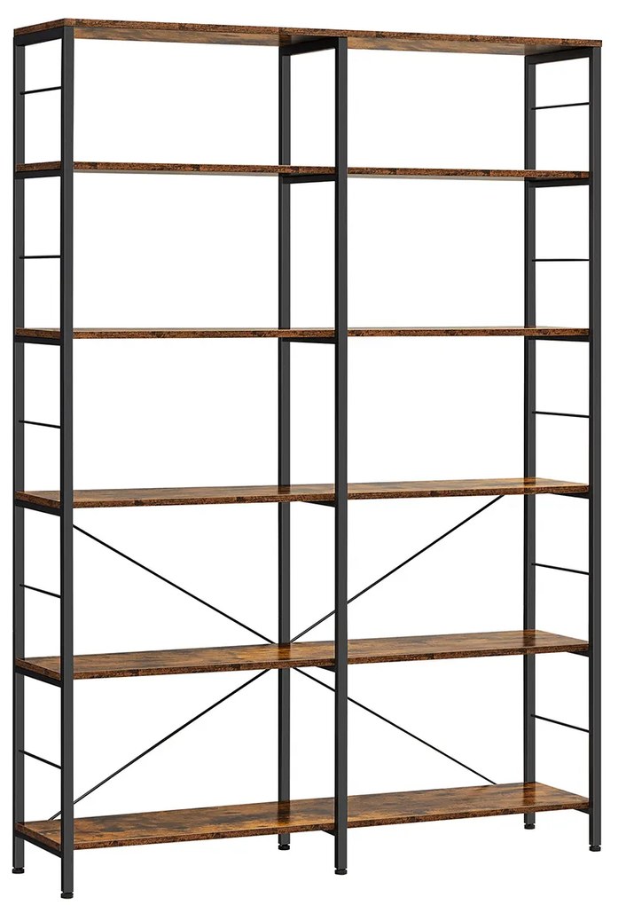 Knižnica Vasagle ORBIT hnedá/čierna