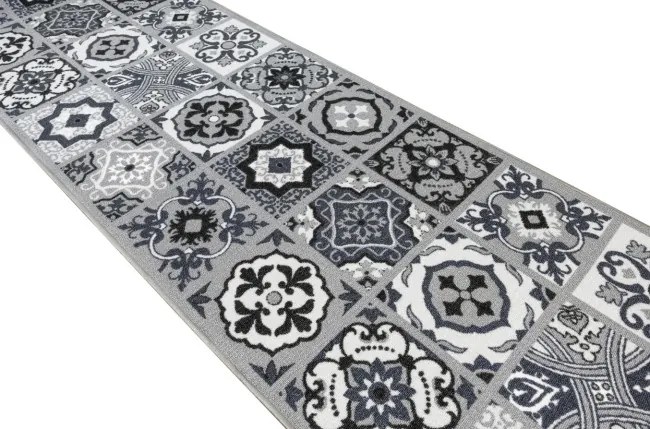 Protišmykový behúň Patchwork - sivý
