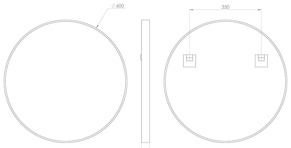 Sapho Sapho, NOTION guľaté zrkadlo v ráme, ø 60cm, zlatá matná, NT600G