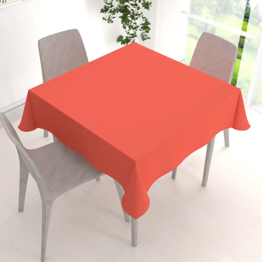 Biante Dekoračný štvorcový obrus Rongo RG-037 Koralový 100x100 cm