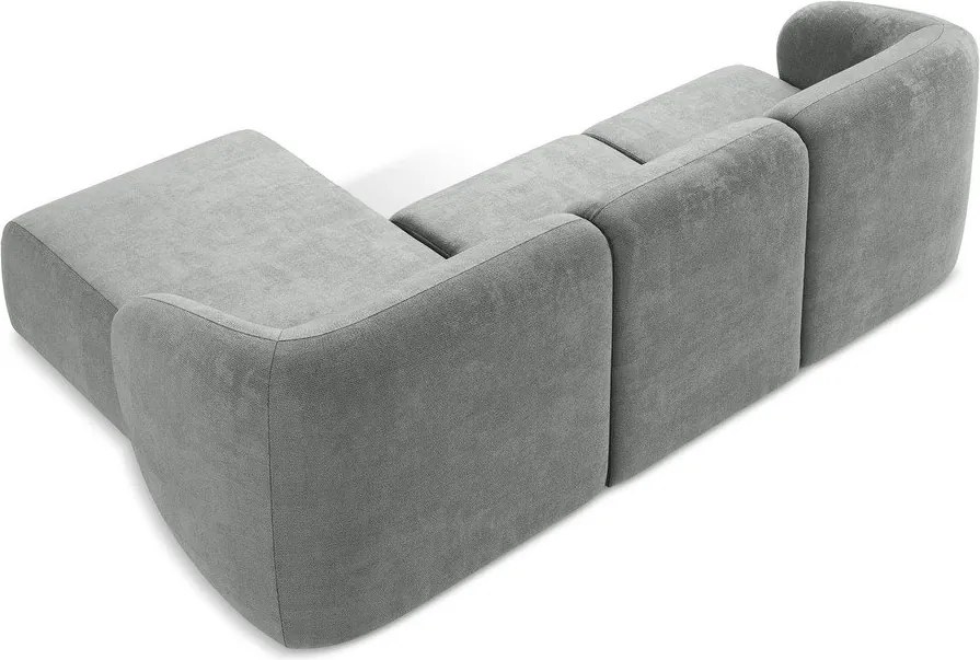 Sivá ženilková rohová pohovka (pravý roh/s leňoškou) Lani – Makamii