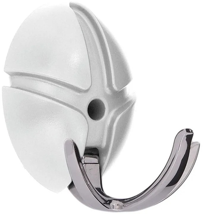 Biely/v lesklej striebornej farbe nástenný plastový háčik Tick – Spinder Design