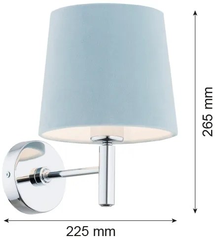 Argon 3910 - Nástenná lampa BOLZANO 1xE27/15W/230V modrá/lesklý chróm