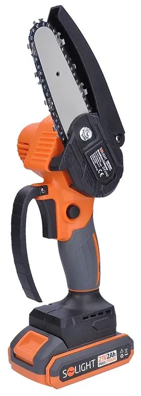 Aku reťazová píla Solight RNP100A1 s príslušenstvom a praktickým kufrom - lišta 127 mm - 21 V