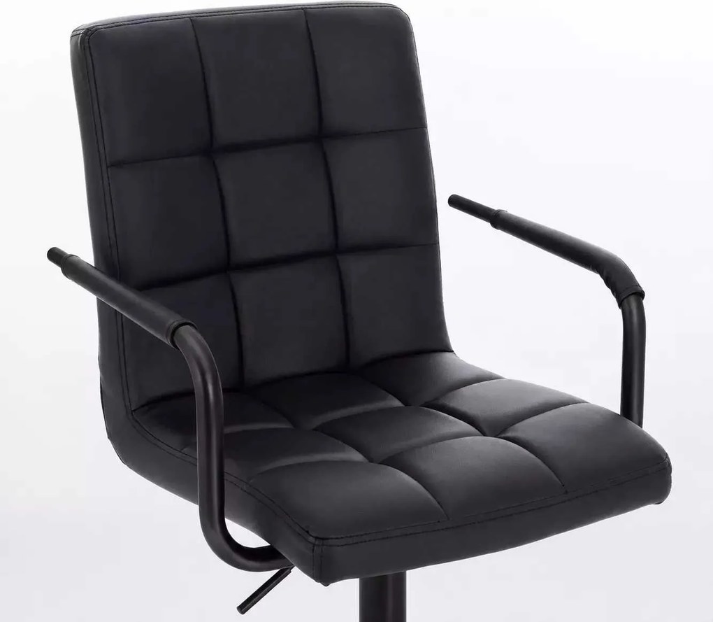 LuxuryForm DESIGN Otočná stolička VERONA BLACK na čiernej podstave s kolieskami - čierna