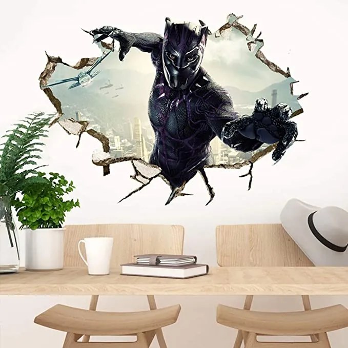 Veselá Stena Samolepka na stenu na stenu Black Panther