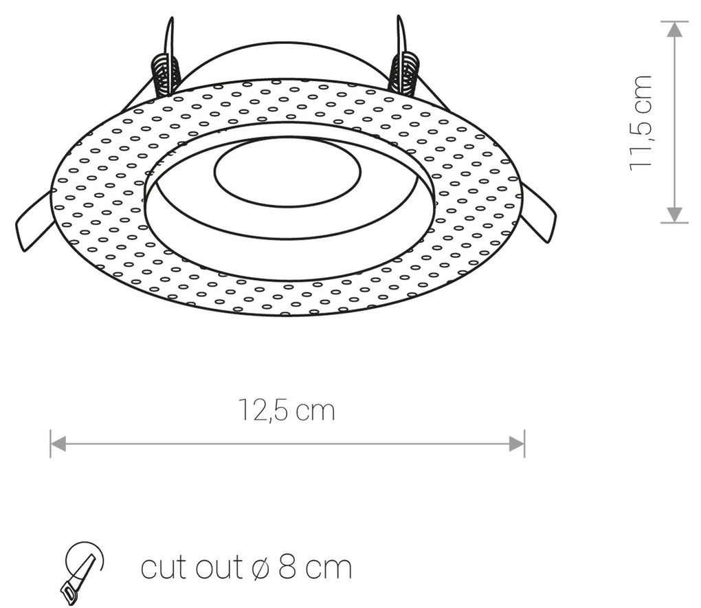 NOWODVORSKI Vonkajšie podhľadové osvetlenie ECHO, 1xGU10, 15W, 12,5cm, okrúhle, čierne