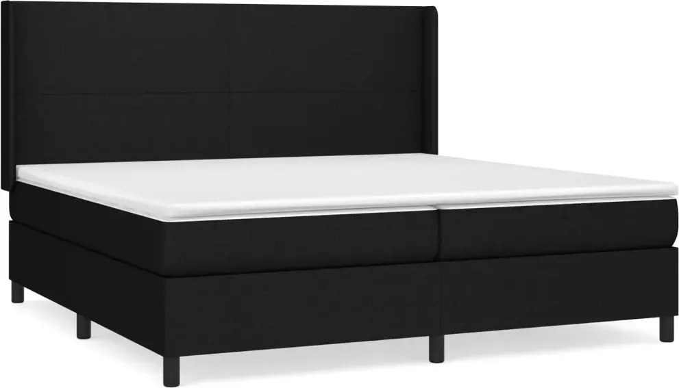 vidaXL Kontinentálna posteľ s matracom, čierna, tkanina, 200 x 200 cm