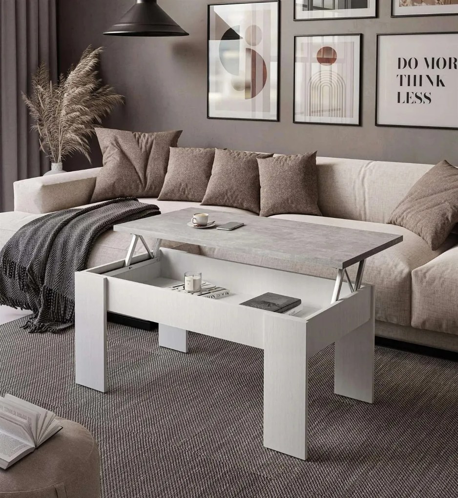 KONFERENČNÝ STOLÍK TIM BIELY RUSTIKAL + BETON