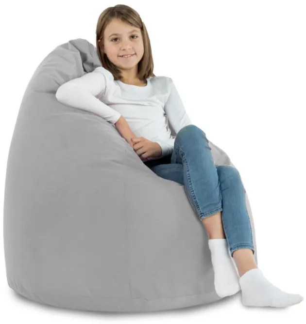 Plyšový sedací vak SAKO svetlosivý