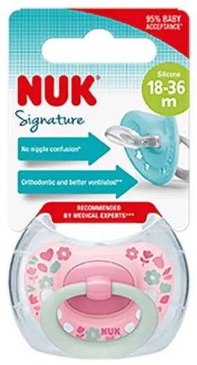 NUK Dojčenský cumlík NUK Classic Signature 18-36m ružový heart
