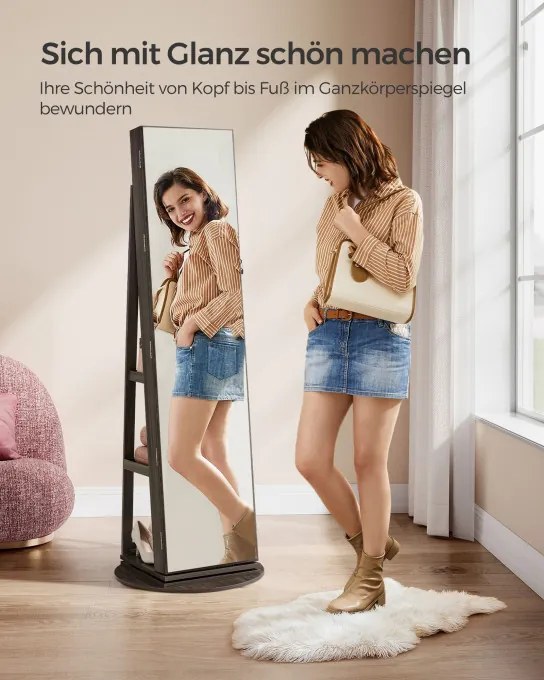 Otočná šperkovnica so zrkadlom JJC007K02