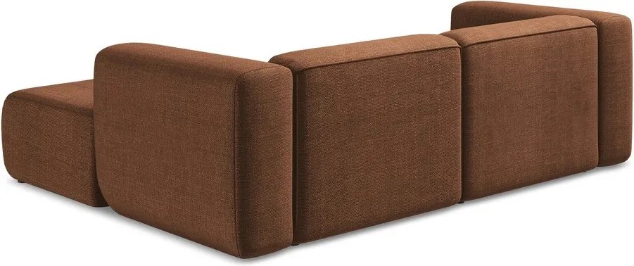 Rohová pohovka v terakotovej farbe (pravý roh/s leňoškou) Ekahi – Makamii