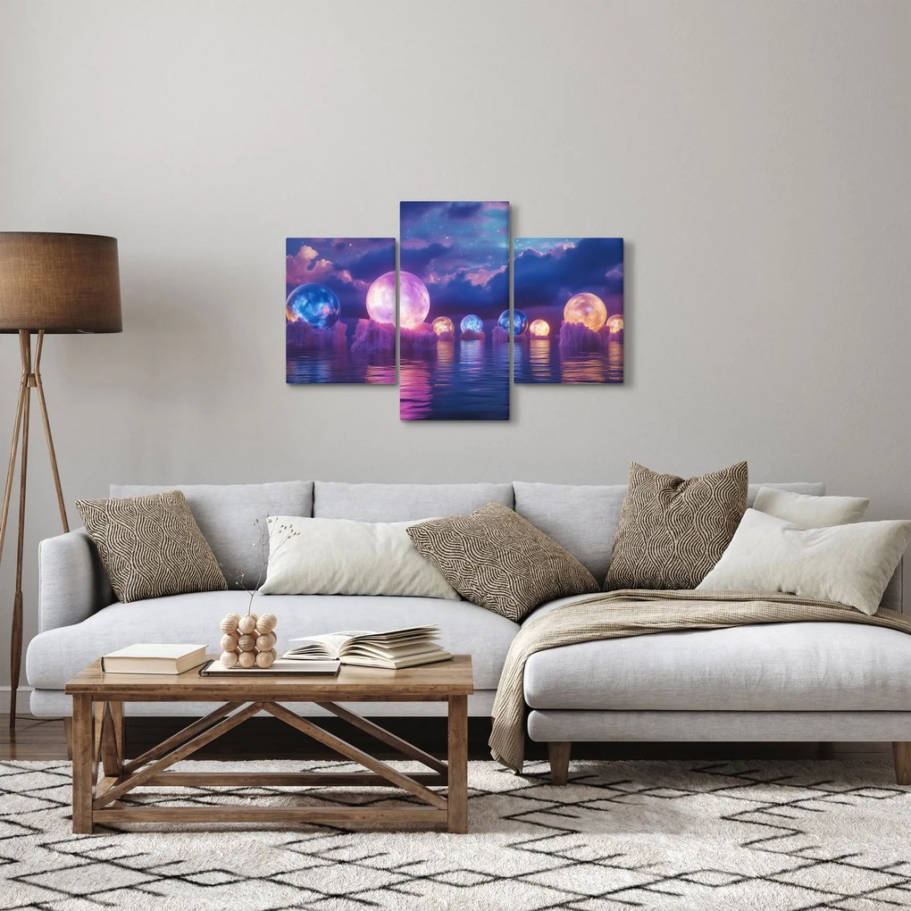 Obraz - Planéty na vode (90x60 cm)