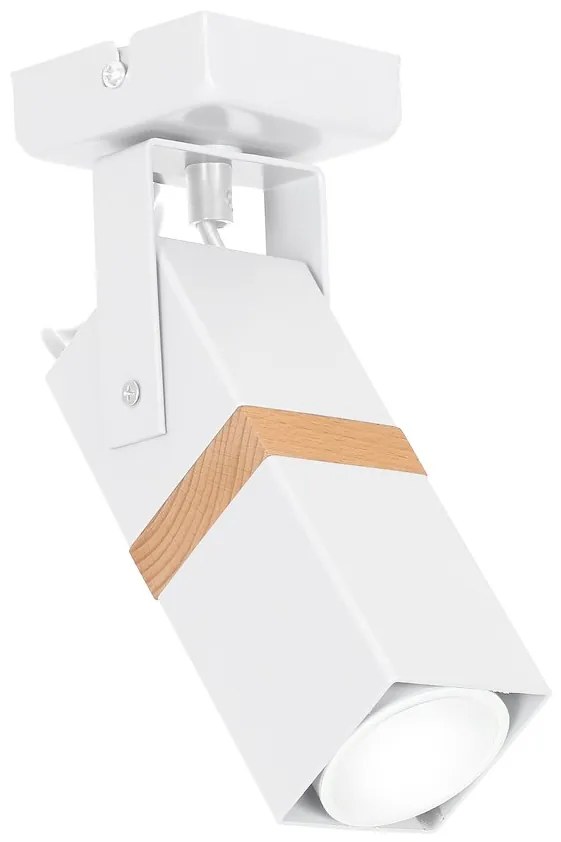Bodové svietidlo Vidar, 1x drevené/biele kovové tienidlo, w