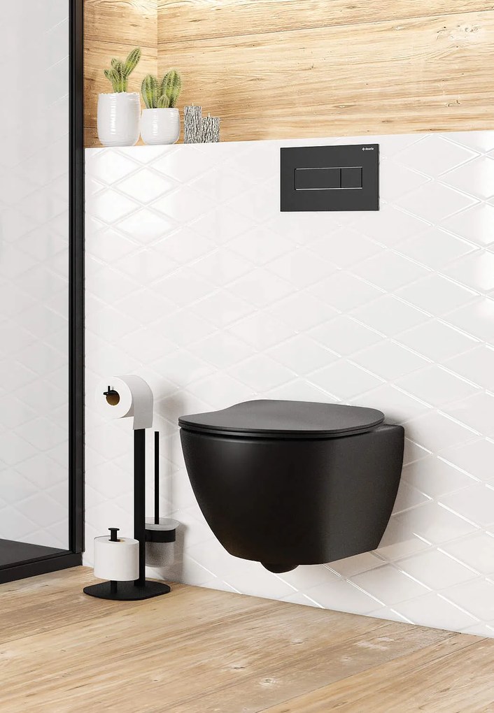 Deante Peonia, závesná WC misa s funkciou bidetu 515x370 mm, čierna matná, DEA-CBP_NWPW