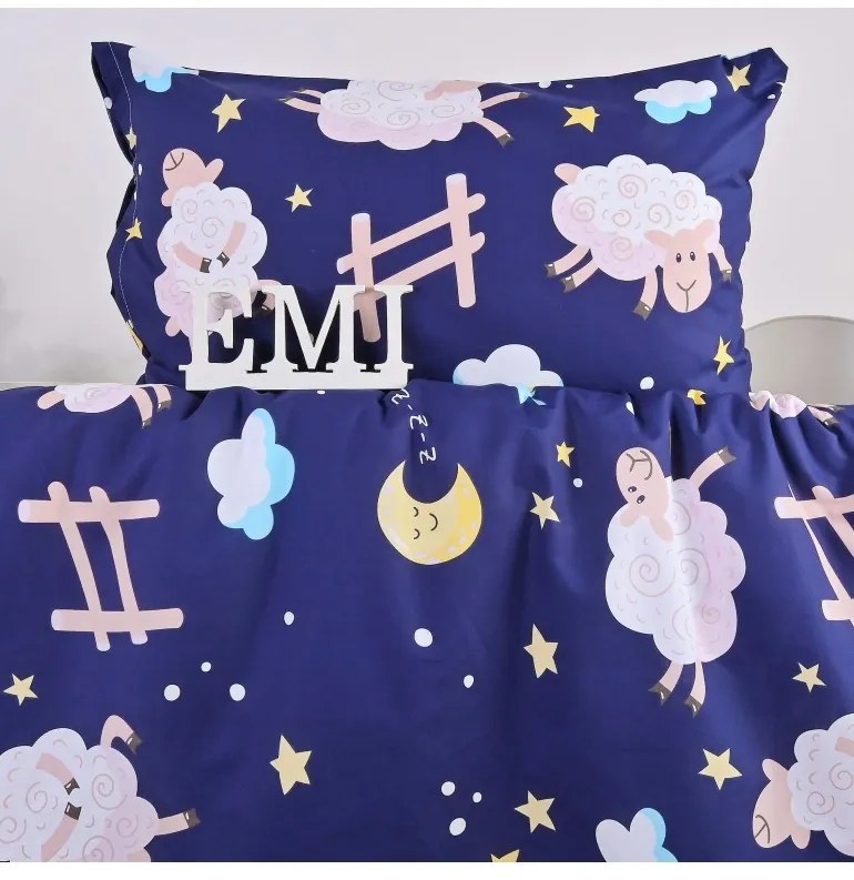 Obliečky detské Shaun modré EMI, Paplón 90x130