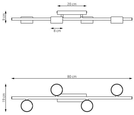 Stropné svietidlo BET 4xGX53/12W/230V čierna