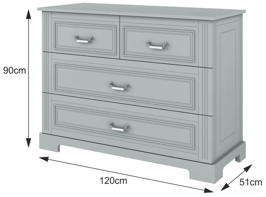 Komoda Ines neutral grey