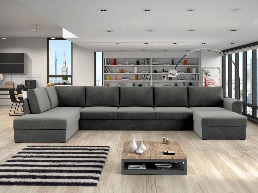 Sedacia súprava Szafran Large, Dostupné poťahy: ekokoža Soft 017 + Lux 06, Strana: Pravá - U