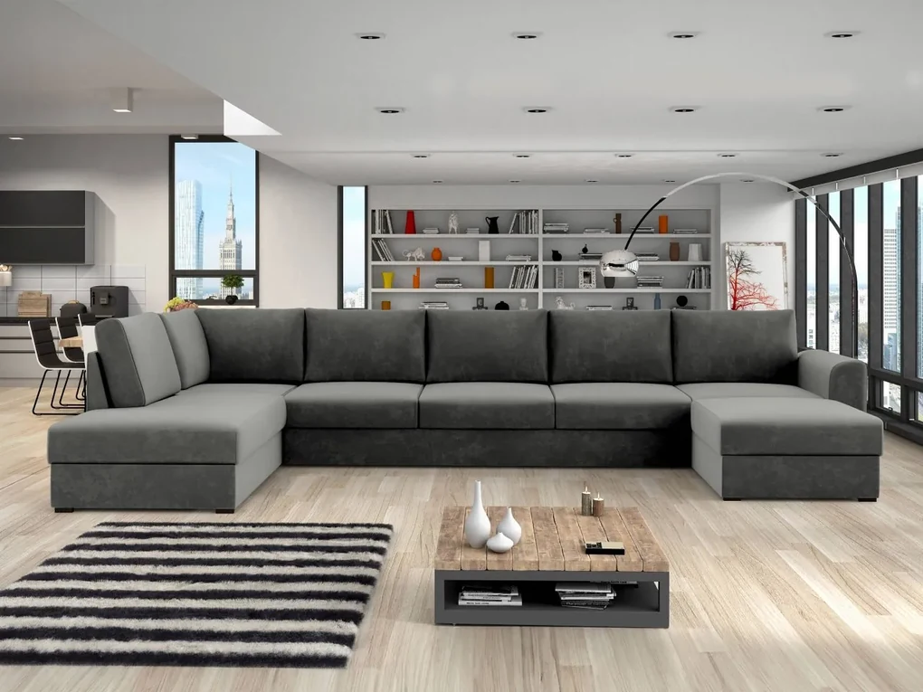 Sedacia súprava Szafran Large, Dostupné poťahy: ekokoža Soft 017 + Lux 06, Strana: Pravá - U