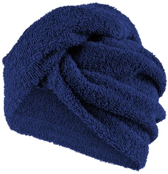 XPOSE® Froté turban na vlasy VERONA - tmavo modrý 30x75 cm