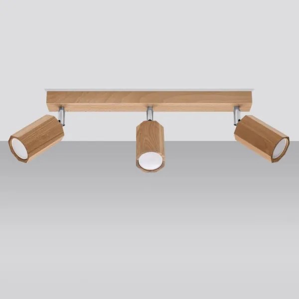 Sollux SL.1030 - Bodové svietidlo ZEKE 3xGU10/40W/230V dub